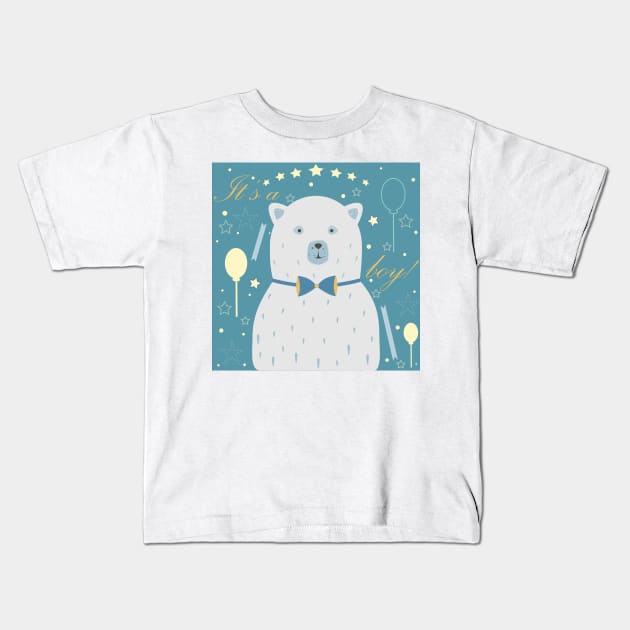 It's a boy! Kids T-Shirt by Kristina Stellar Scandinavian Land